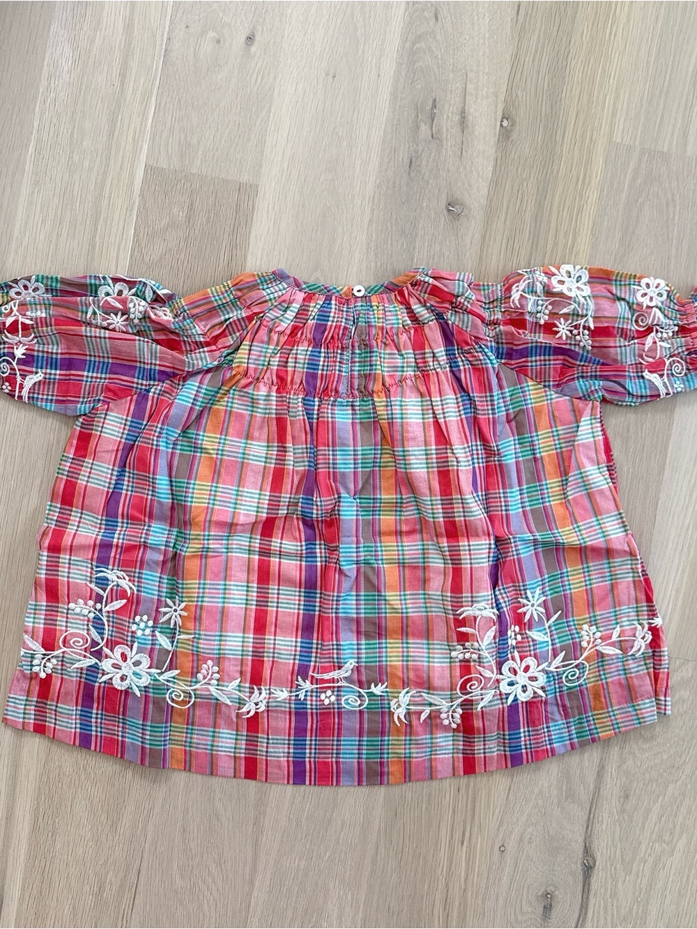 NWT Mrs a Little Girls' Plaid Embroidered Dress - Picture 10 of 12